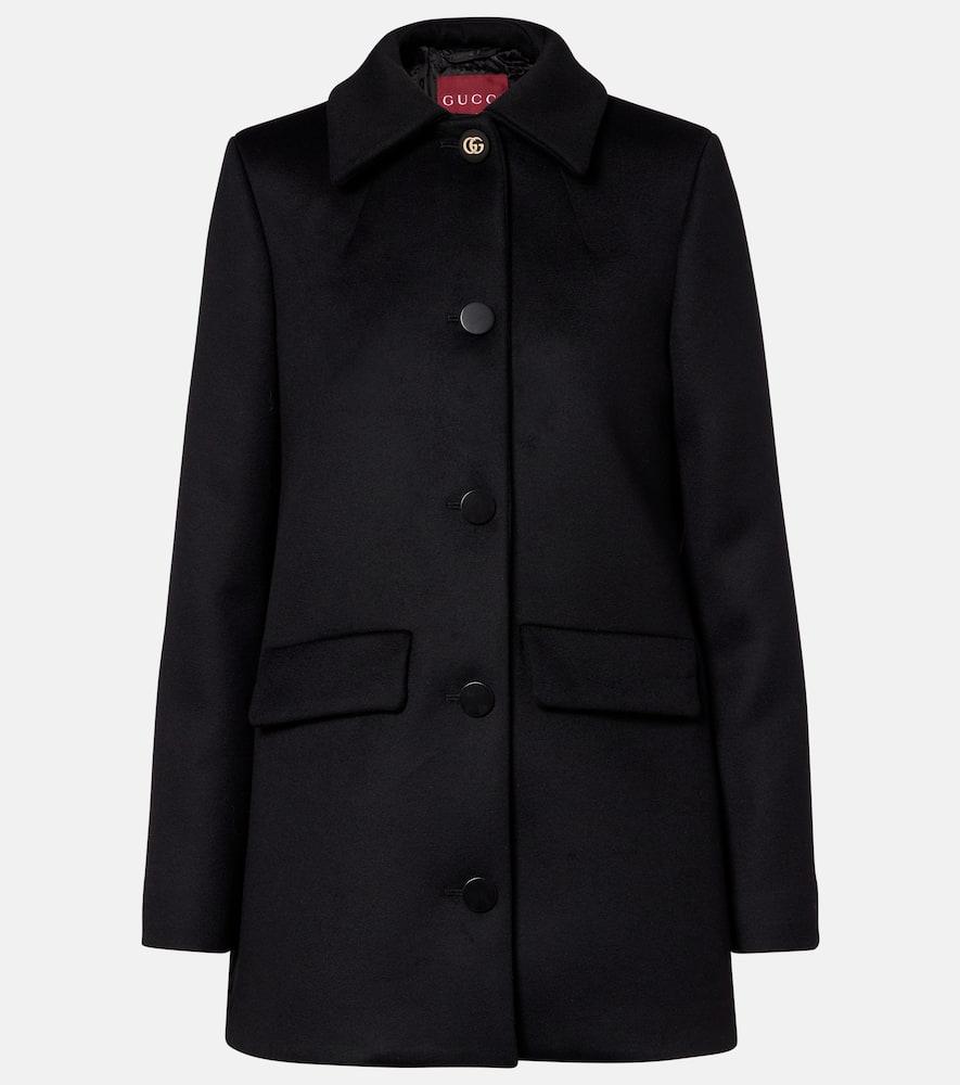 gucci double g wool coat