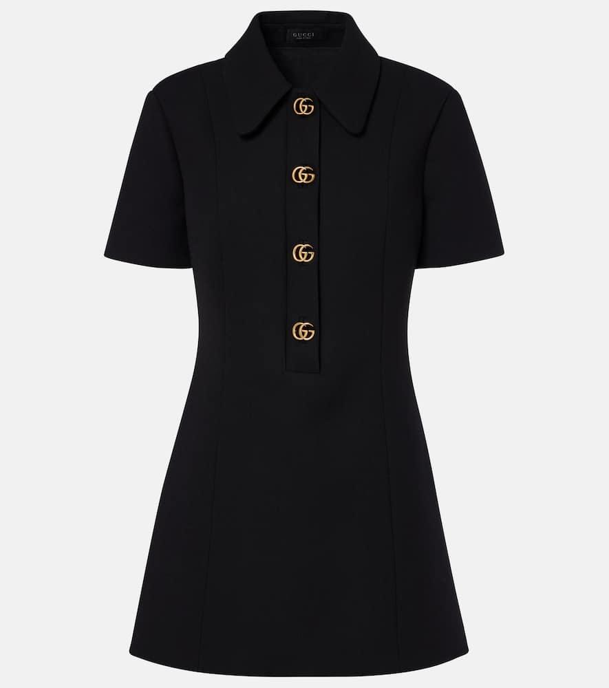 gucci double g wool crêpe minidress