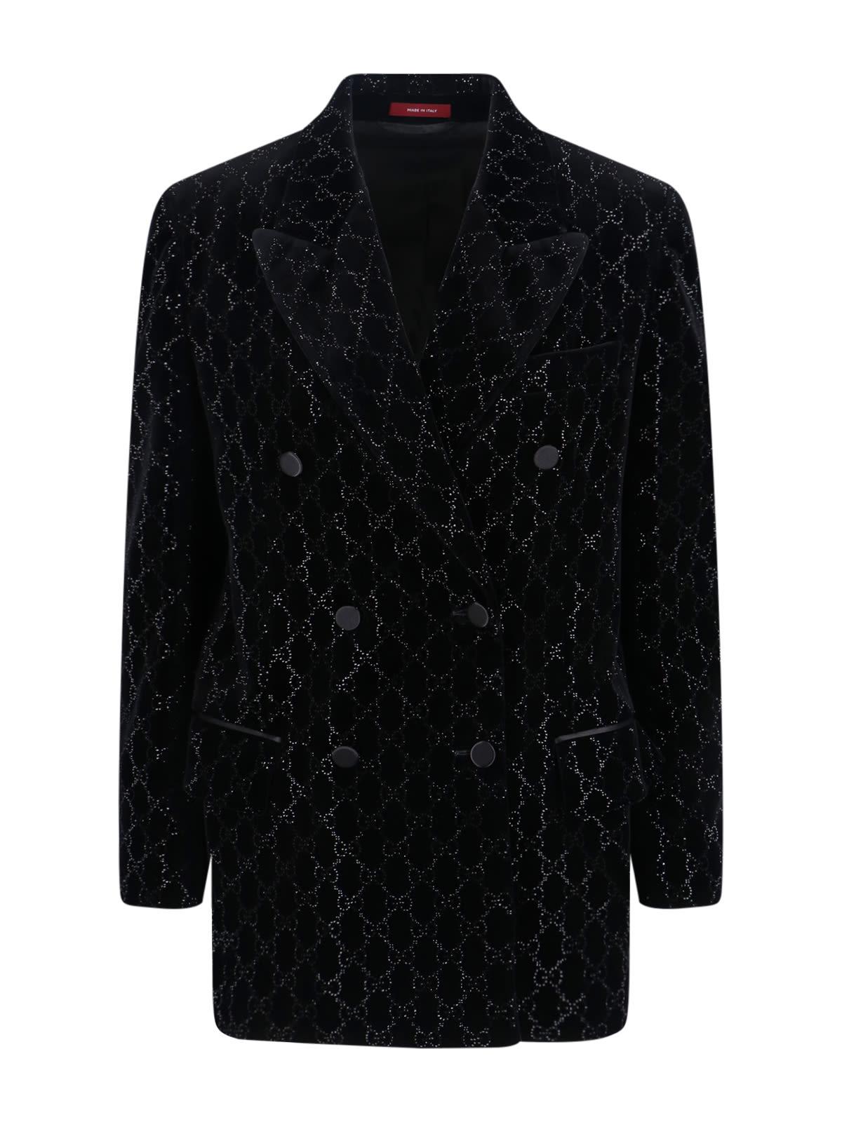 gucci embroidered double-breasted blazer