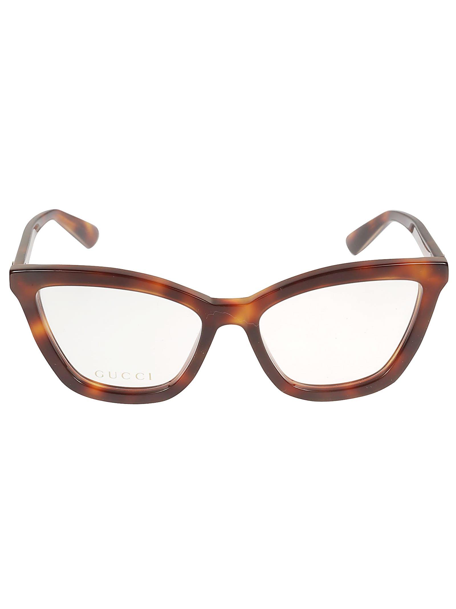 gucci eyewear cat-eye logo lens frame