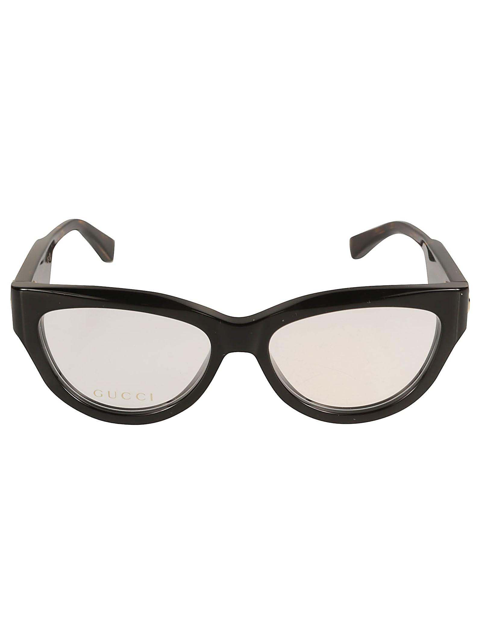 gucci eyewear cat-eye logo lens frame
