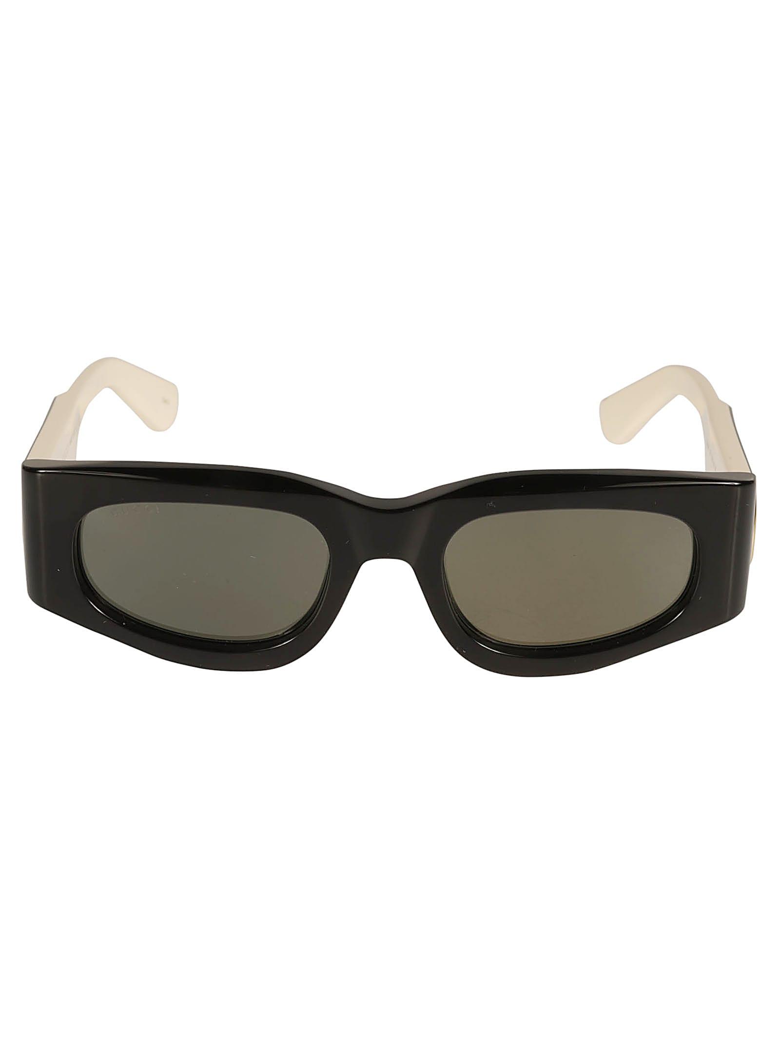 gucci eyewear curved rectangle sunglasses