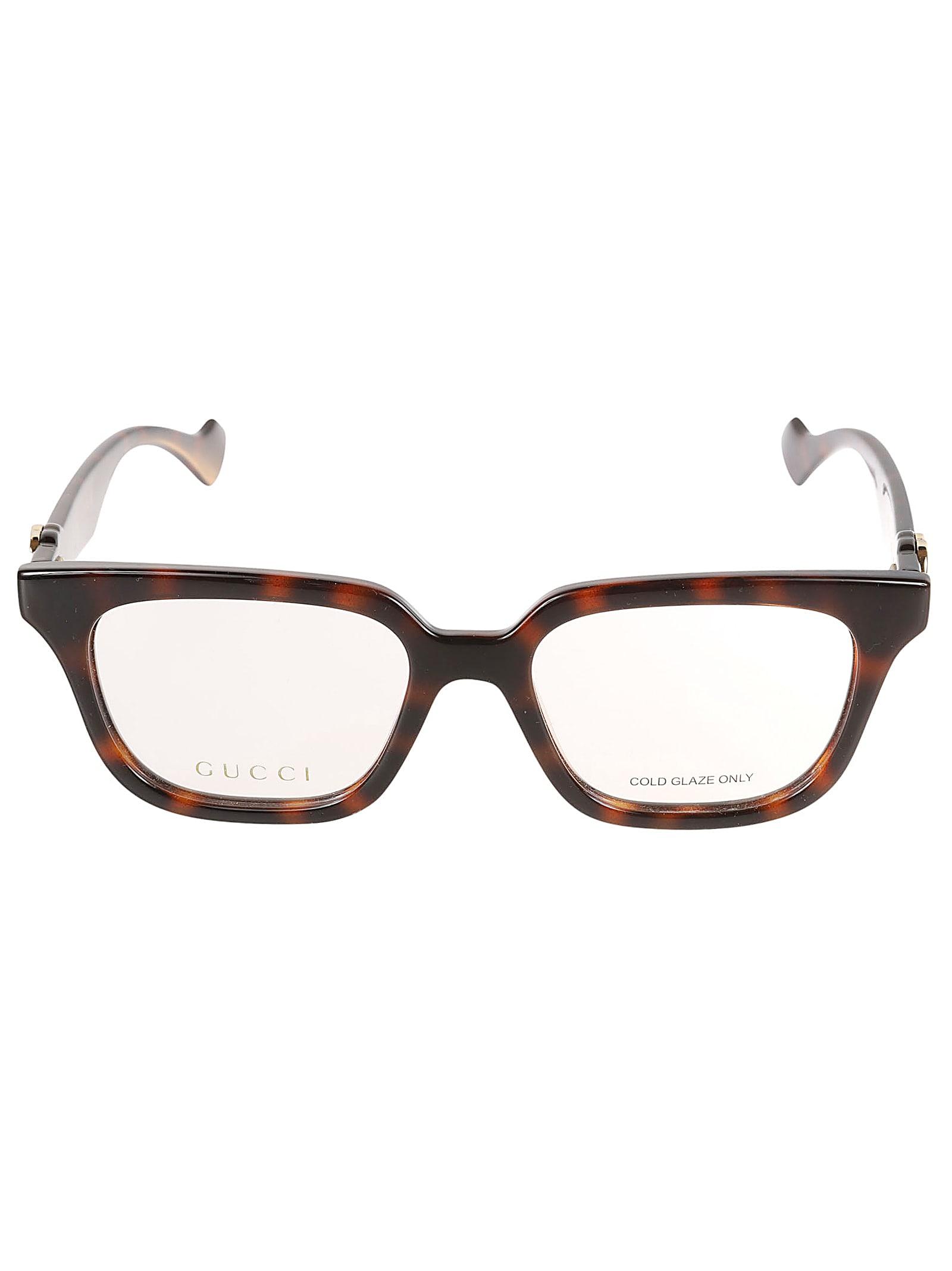 gucci eyewear gg plaque embossed glasses