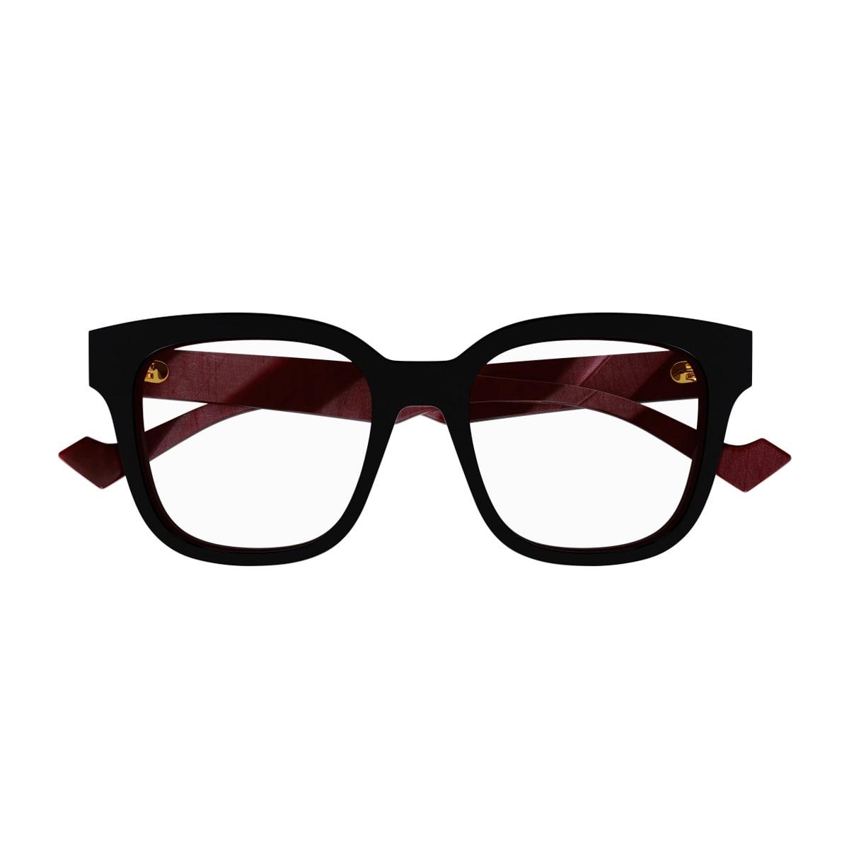 gucci eyewear gucci gg0958o linea emblem 008 black burgundy glasses