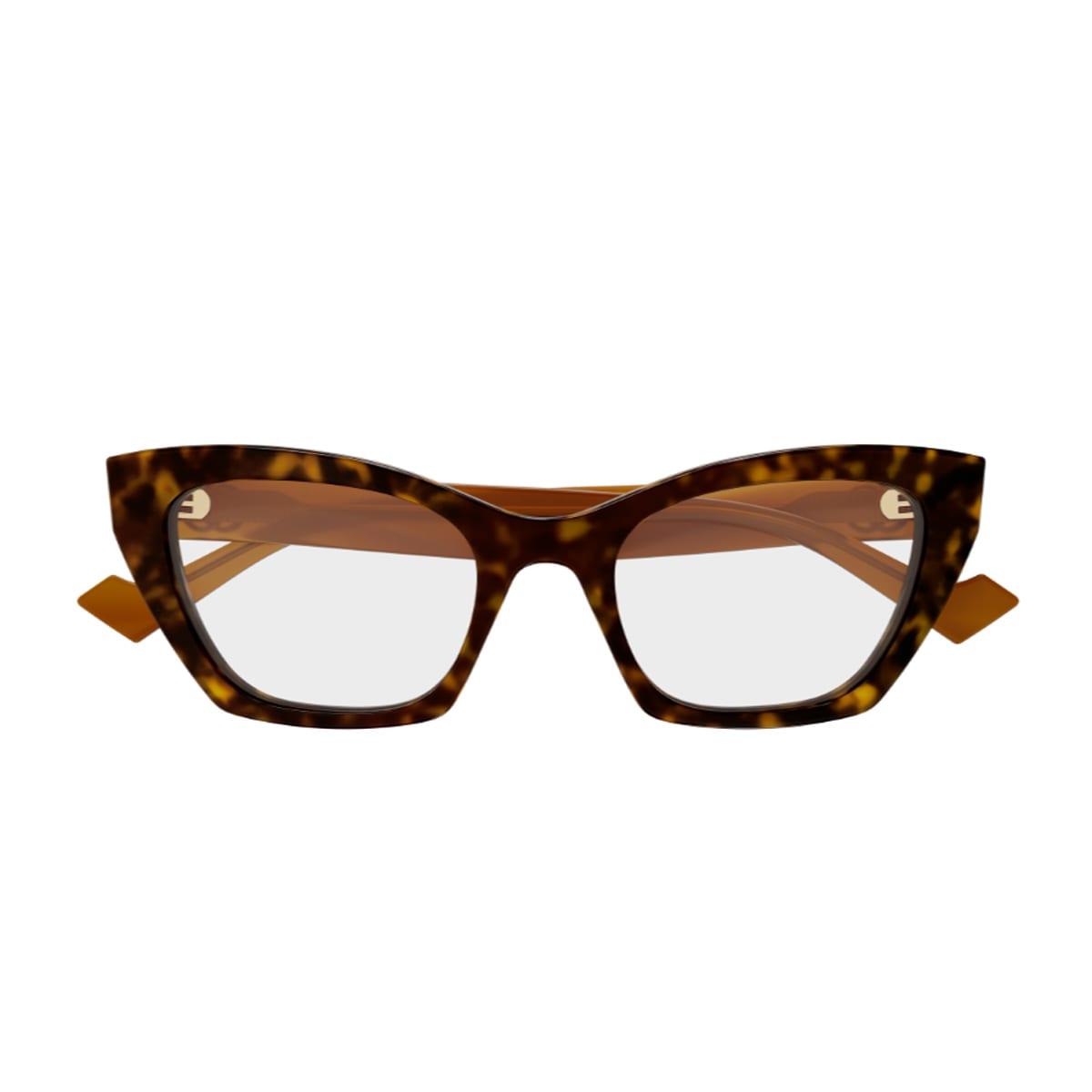 gucci eyewear gucci gg1334o linea emblem 005 havana brown glasses