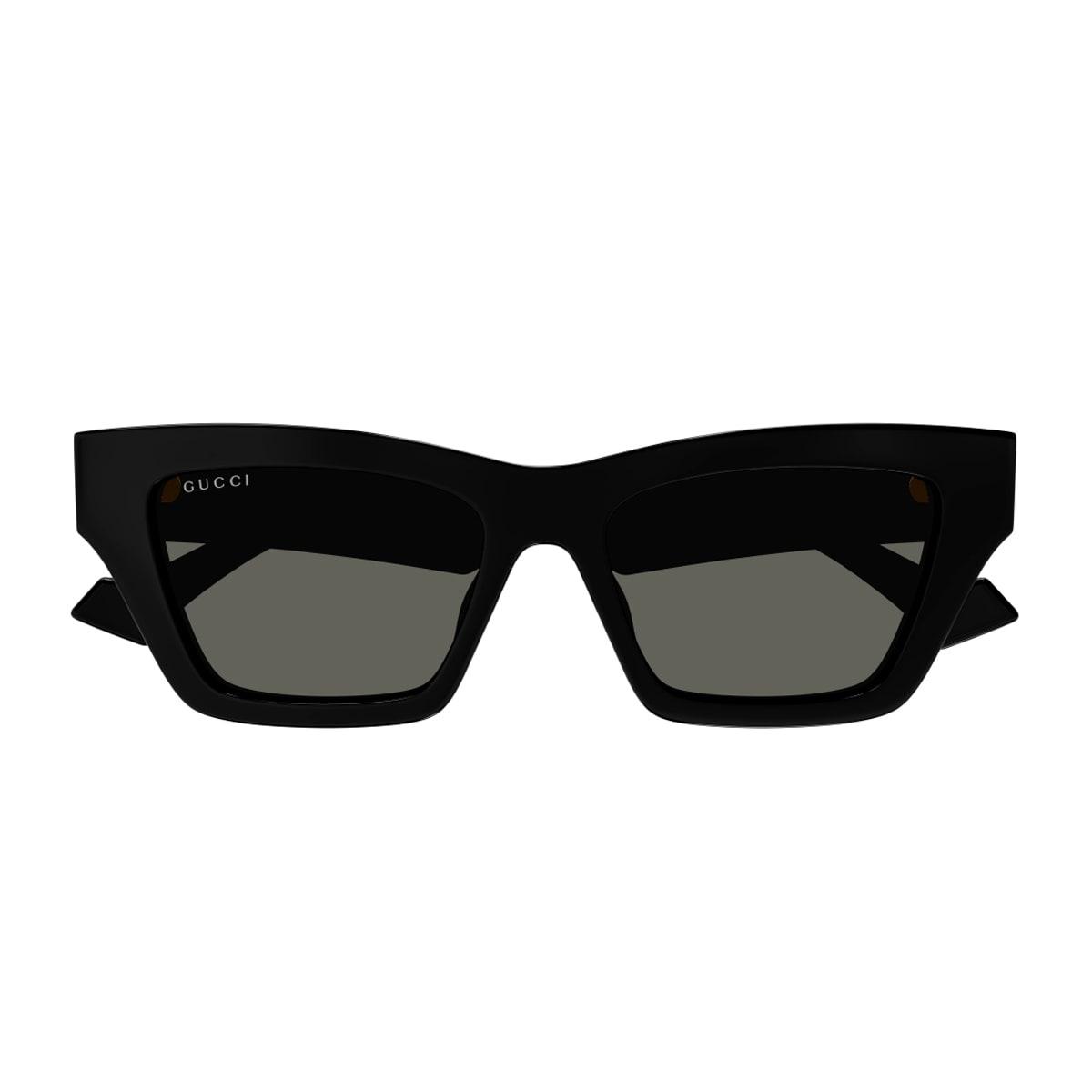 gucci eyewear gucci gg1753s linea emblem 001 black grey sunglasses