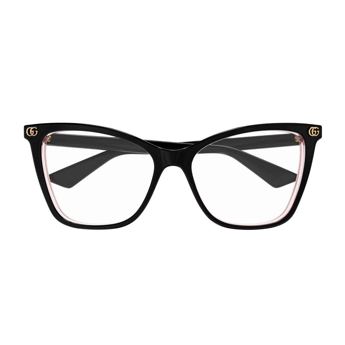 gucci eyewear gucci gg1817o linea emblem 003 black pink glasses