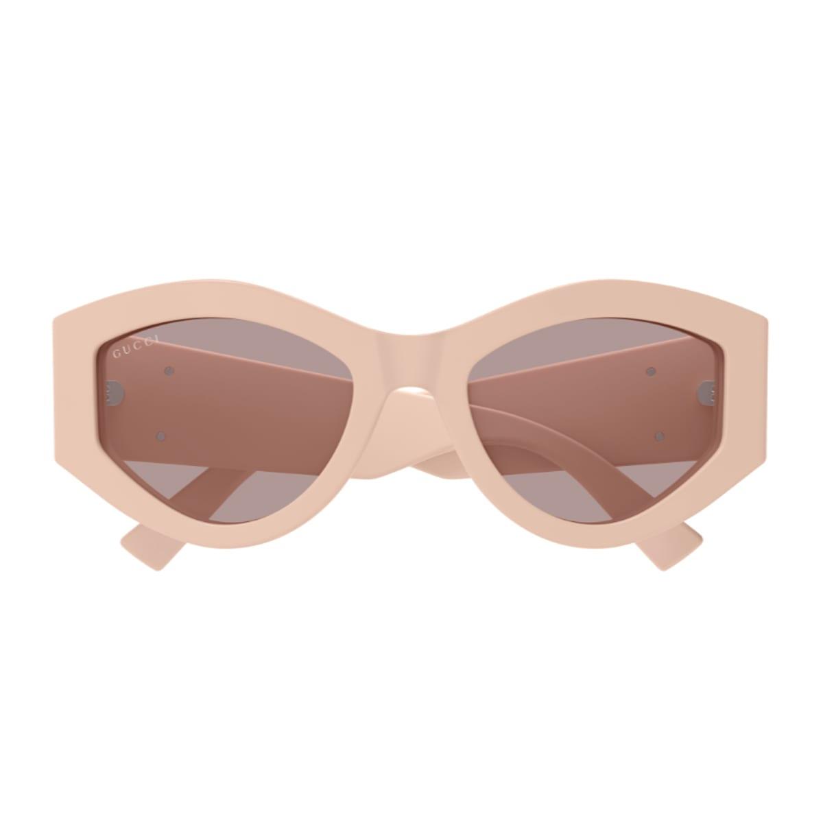 gucci eyewear gucci gg1951s linea emblem 005 pink brown sunglasses