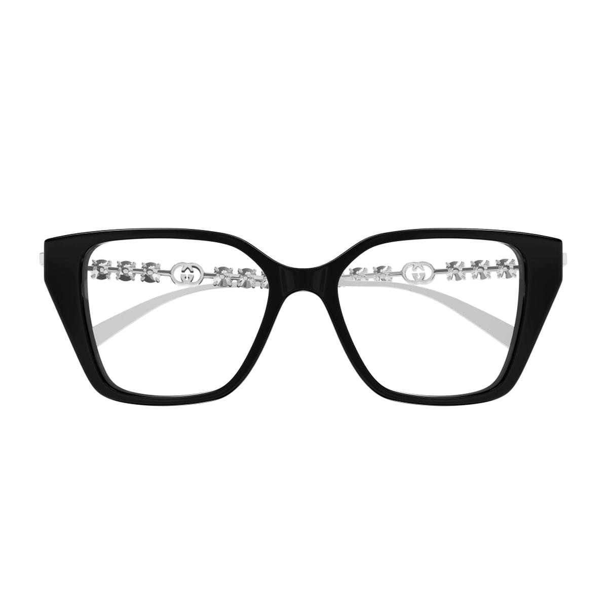 gucci eyewear gucci gg1969o linea emblem 002 black silver/ strass glasses
