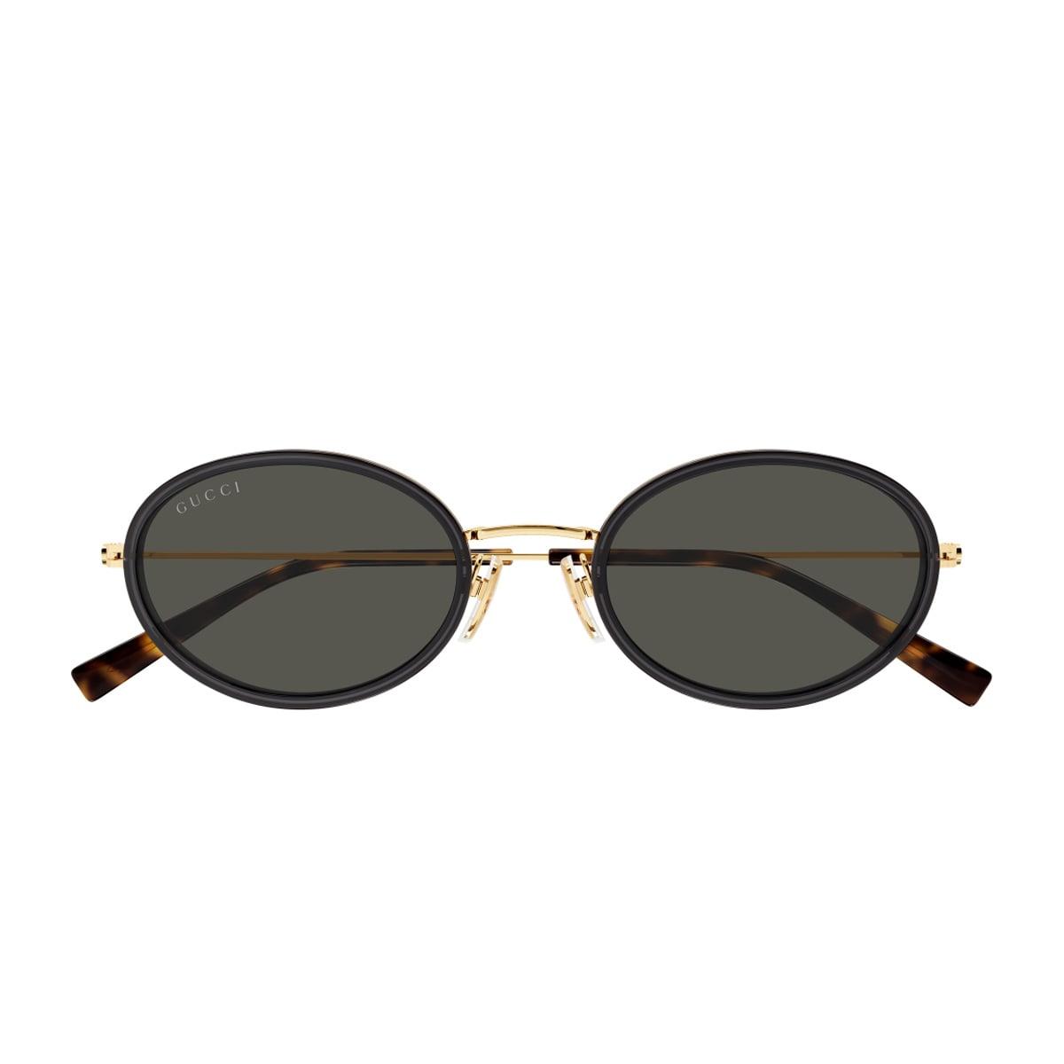 gucci eyewear gucci gg1980s linea emblem 001 grey gold grey sunglasses