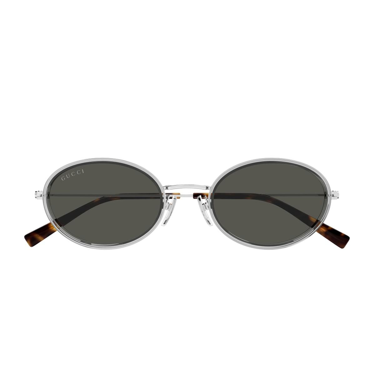 gucci eyewear gucci gg1980s linea emblem 005 grey silver grey sunglasses