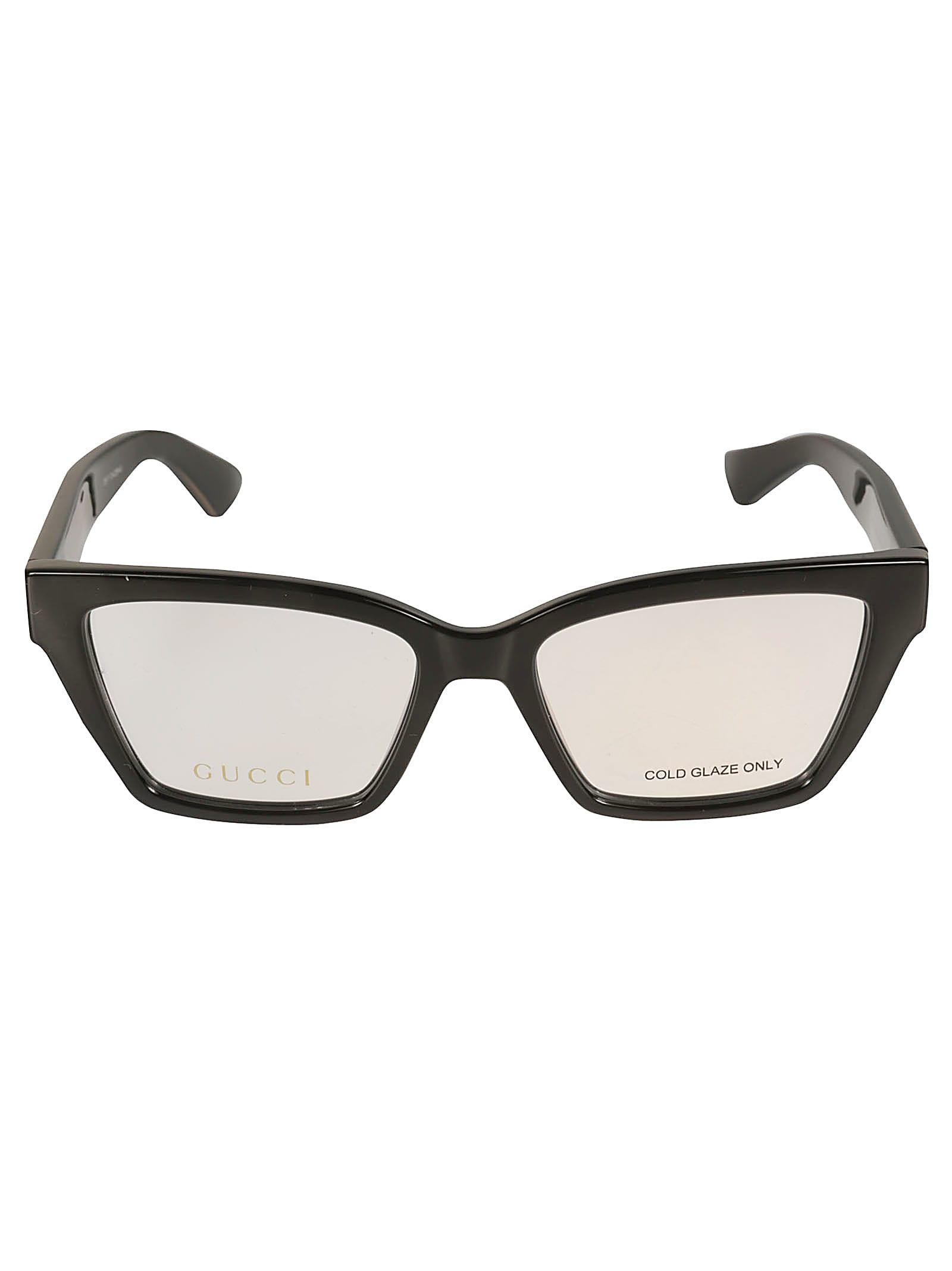 gucci eyewear logo lens square frame