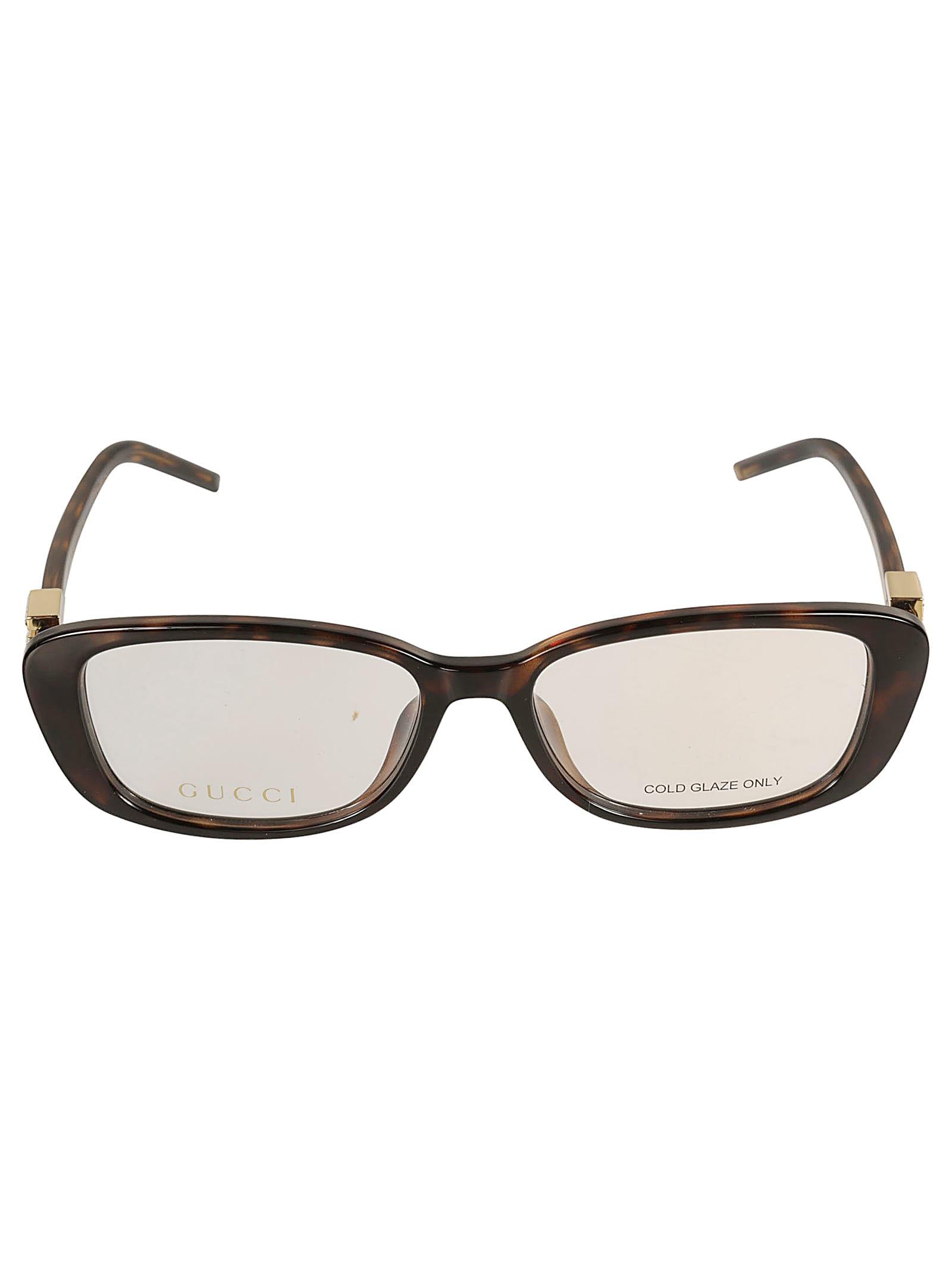 gucci eyewear rectangle flat logo lens frame