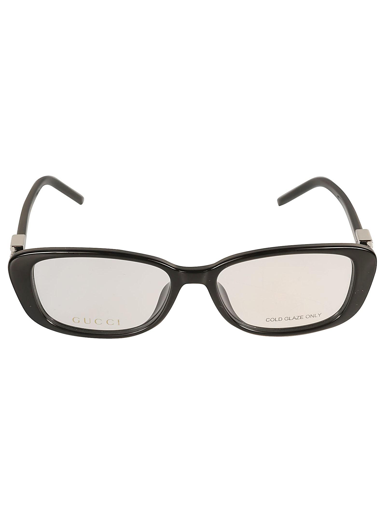 gucci eyewear rectangle logo lens flat frame