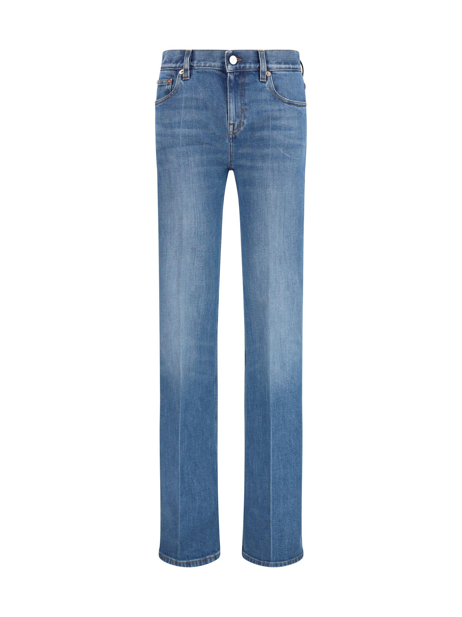 gucci flare stretch cotton jeans