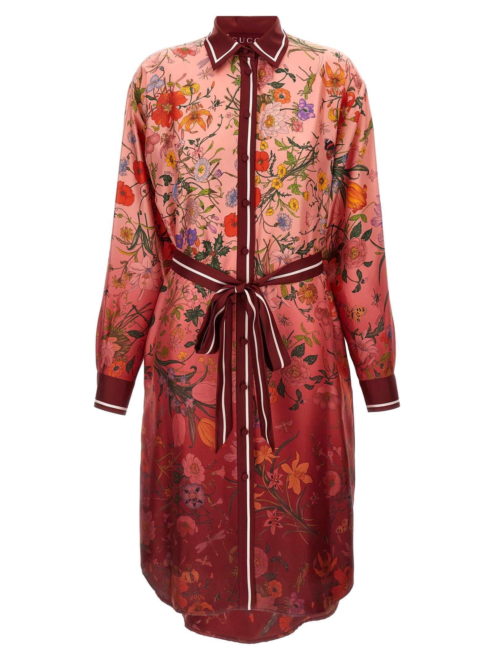gucci flora print dress