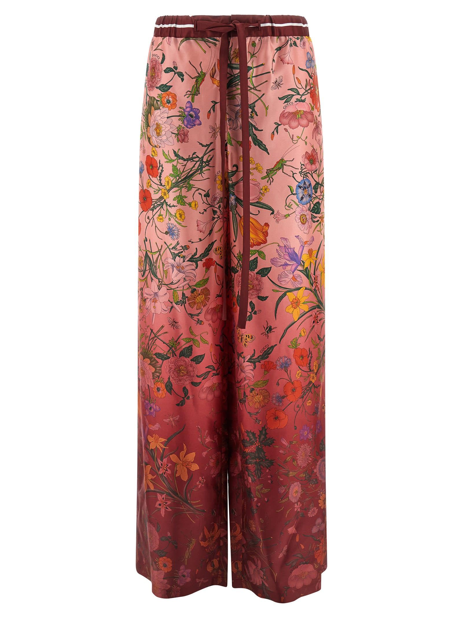 gucci flora print pants