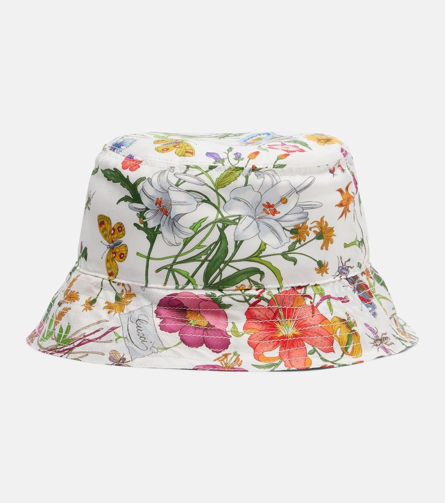 gucci floral silk bucket hat