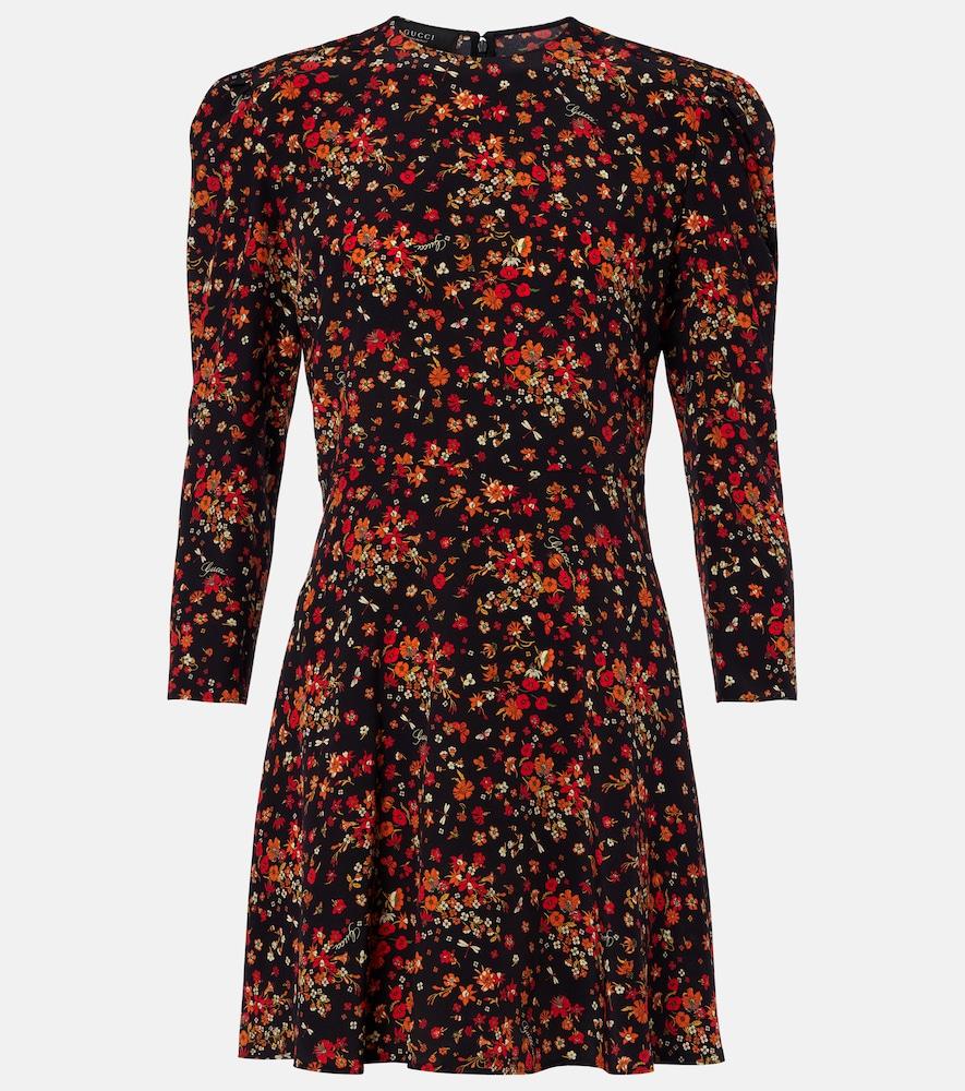 gucci floral silk minidress