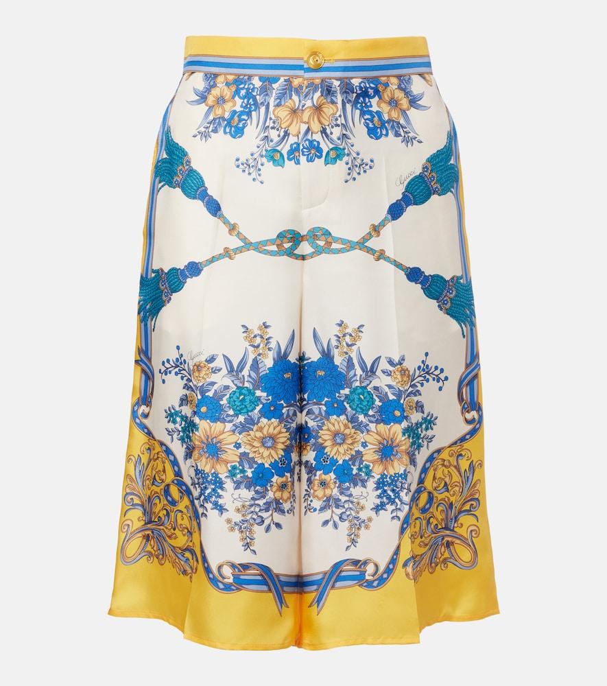 gucci floral silk twill bermuda shorts
