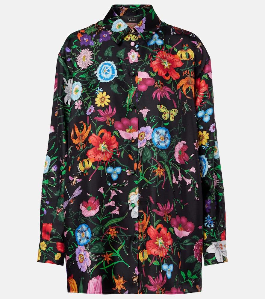 gucci floral silk twill blouse