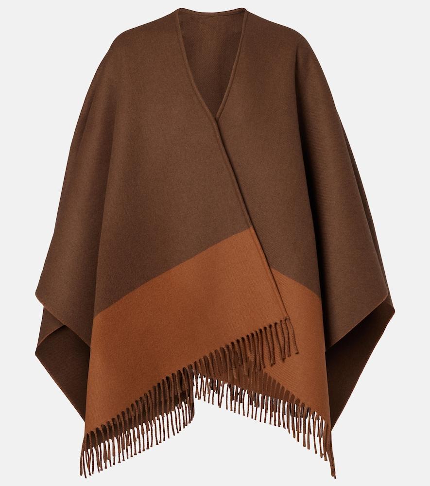 gucci fringed wool and cashmere poncho