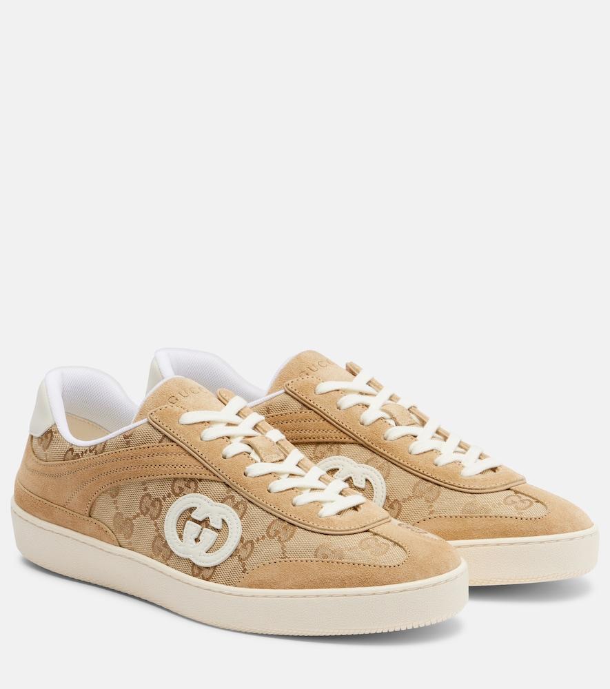 gucci g75 gg canvas suede