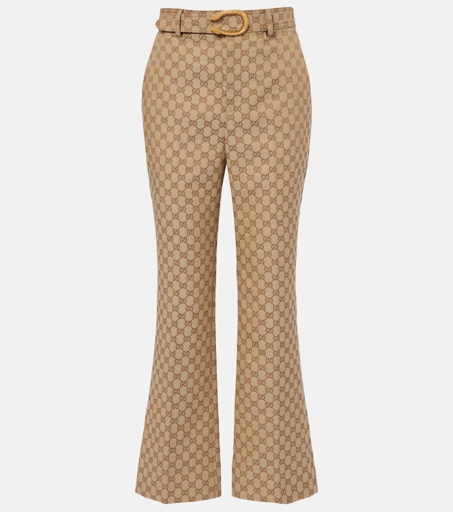 gucci gg canvas flared pants
