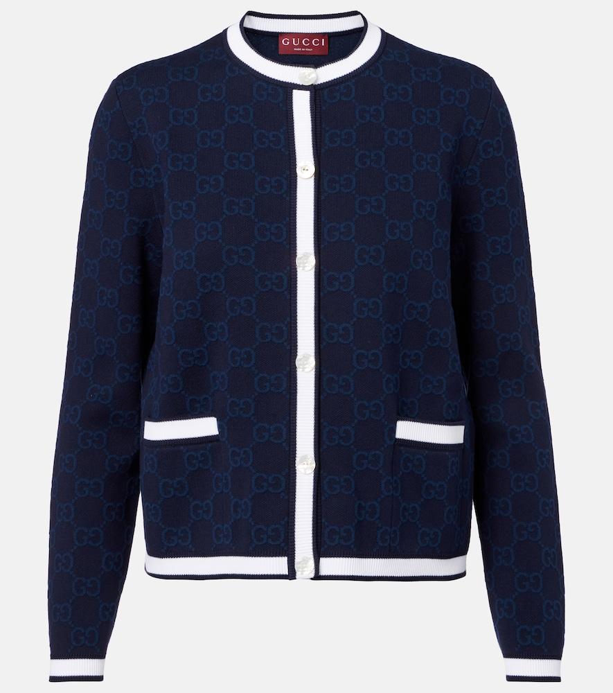 gucci gg cotton intarsia cardigan