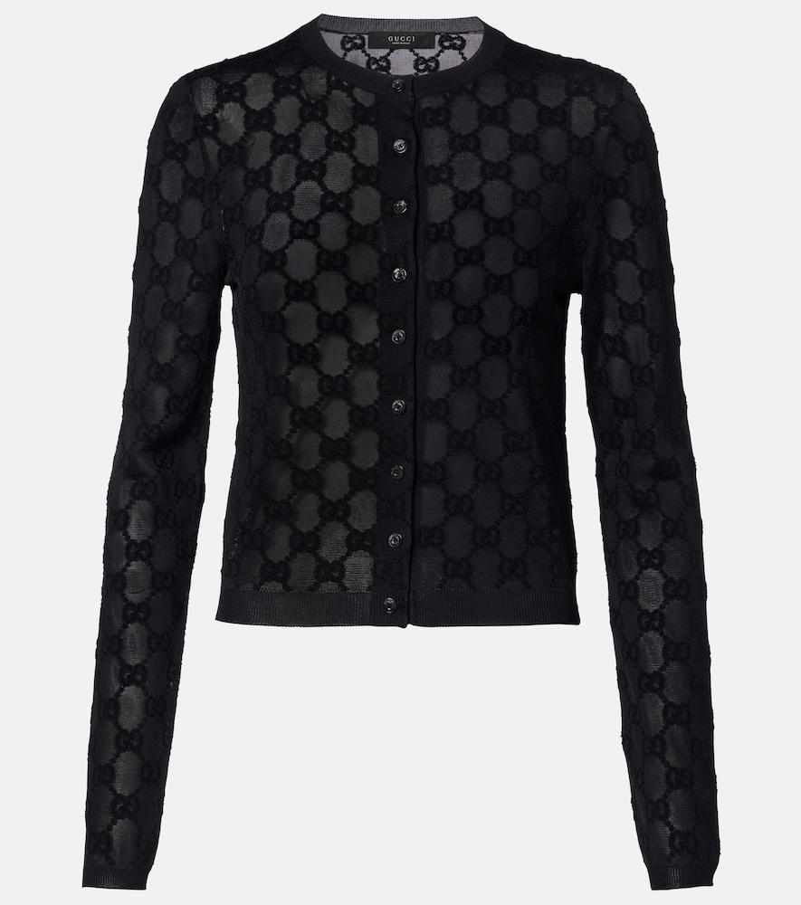 gucci gg crêpe cardigan