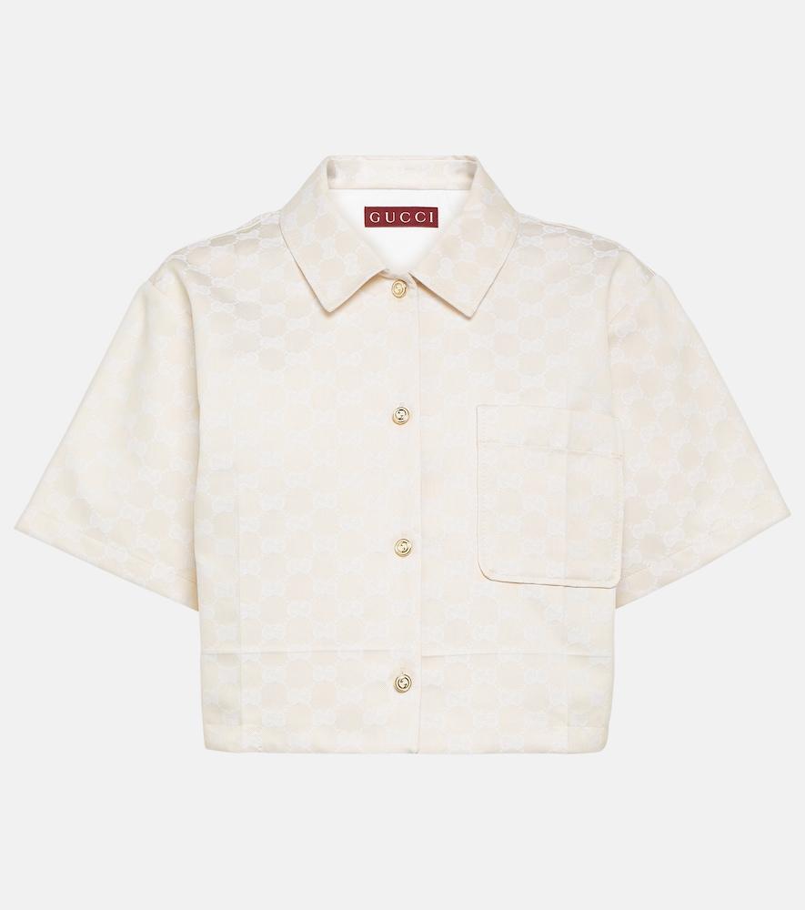 gucci gg cropped gabardine shirt