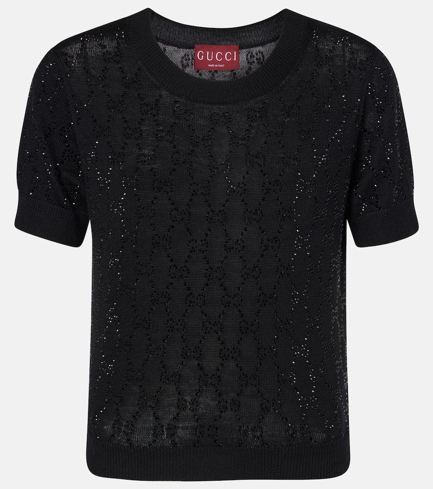 gucci gg crystal wool top