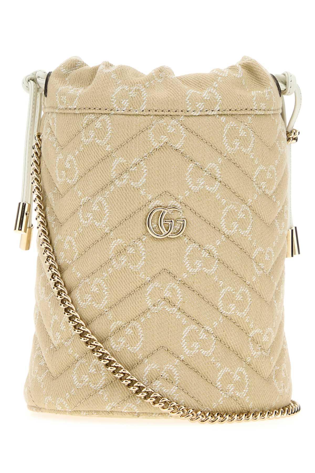 gucci gg denim small gg marmont bucket bag