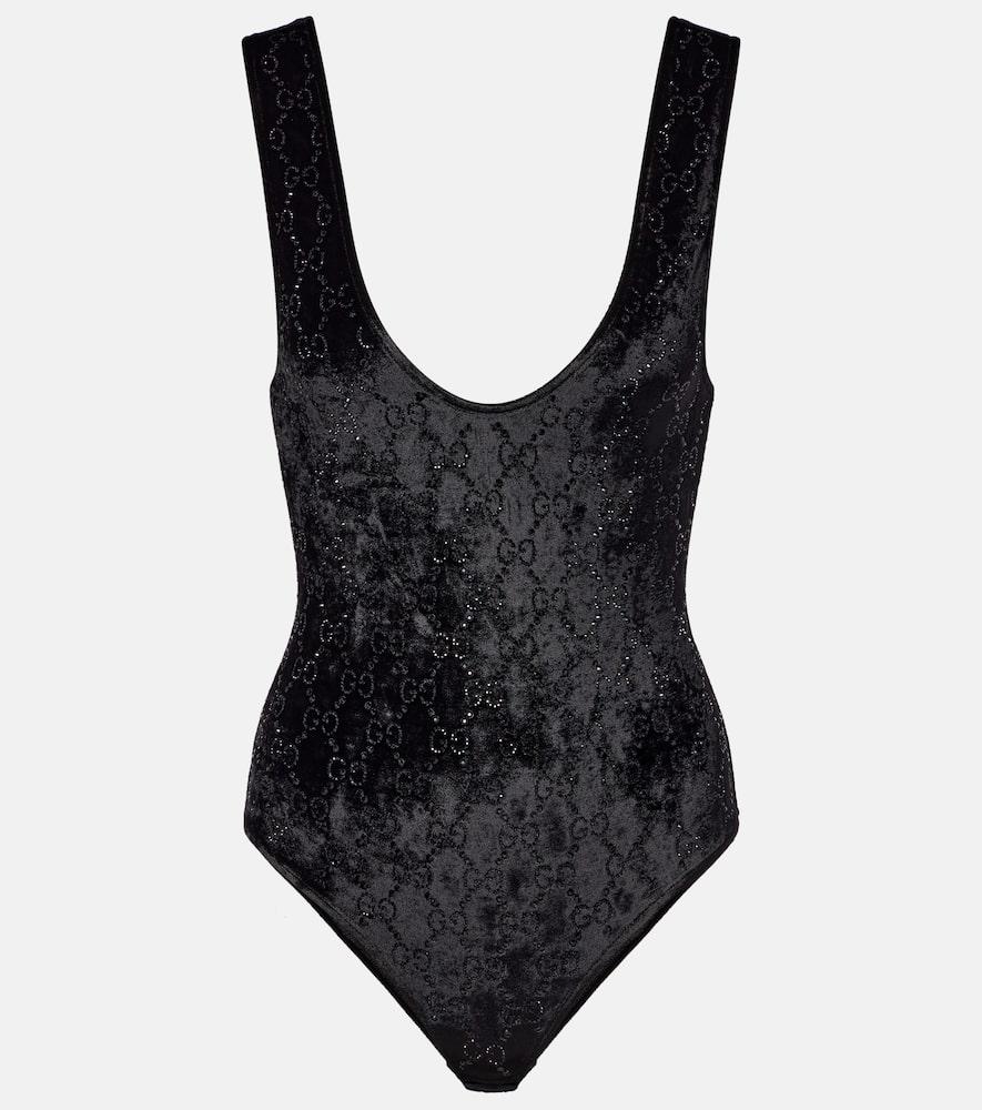 gucci gg embellished chenille bodysuit