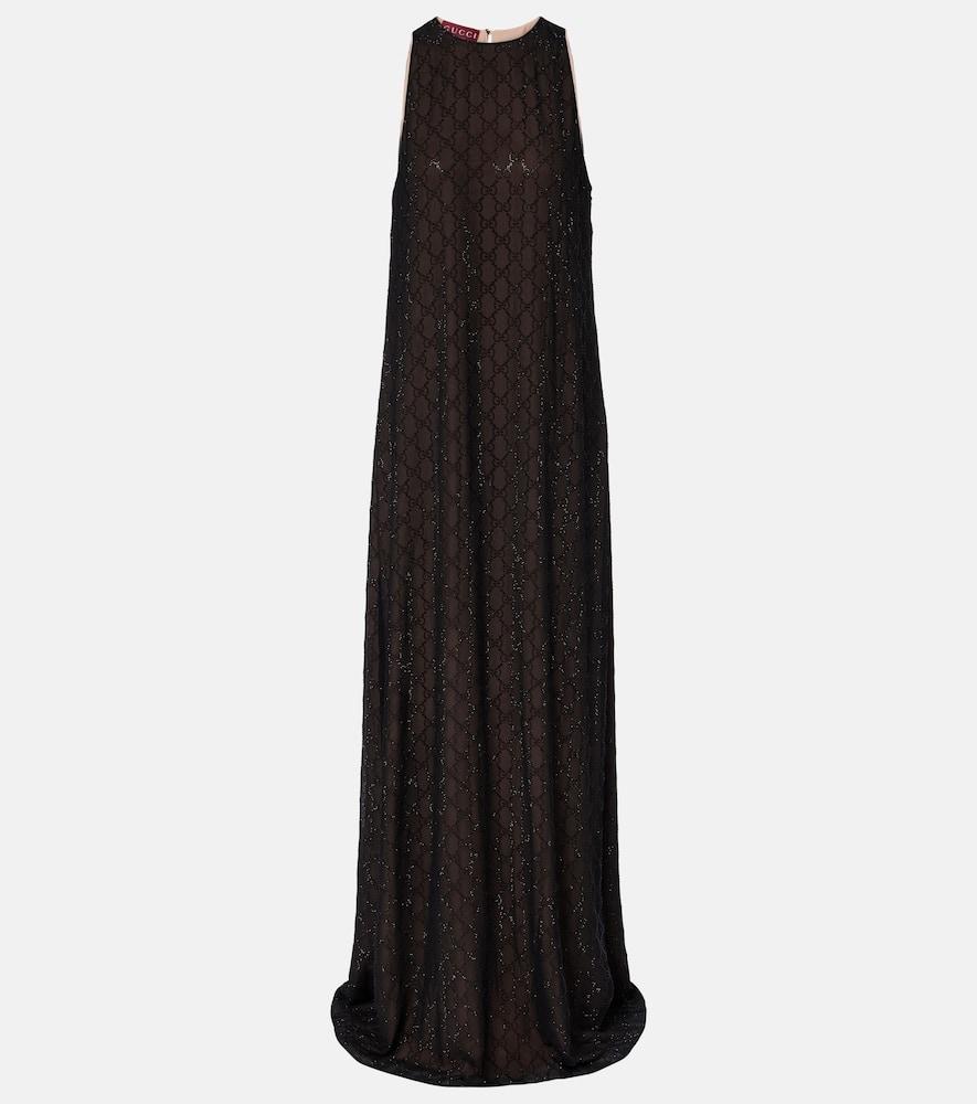 gucci gg embellished silk gown