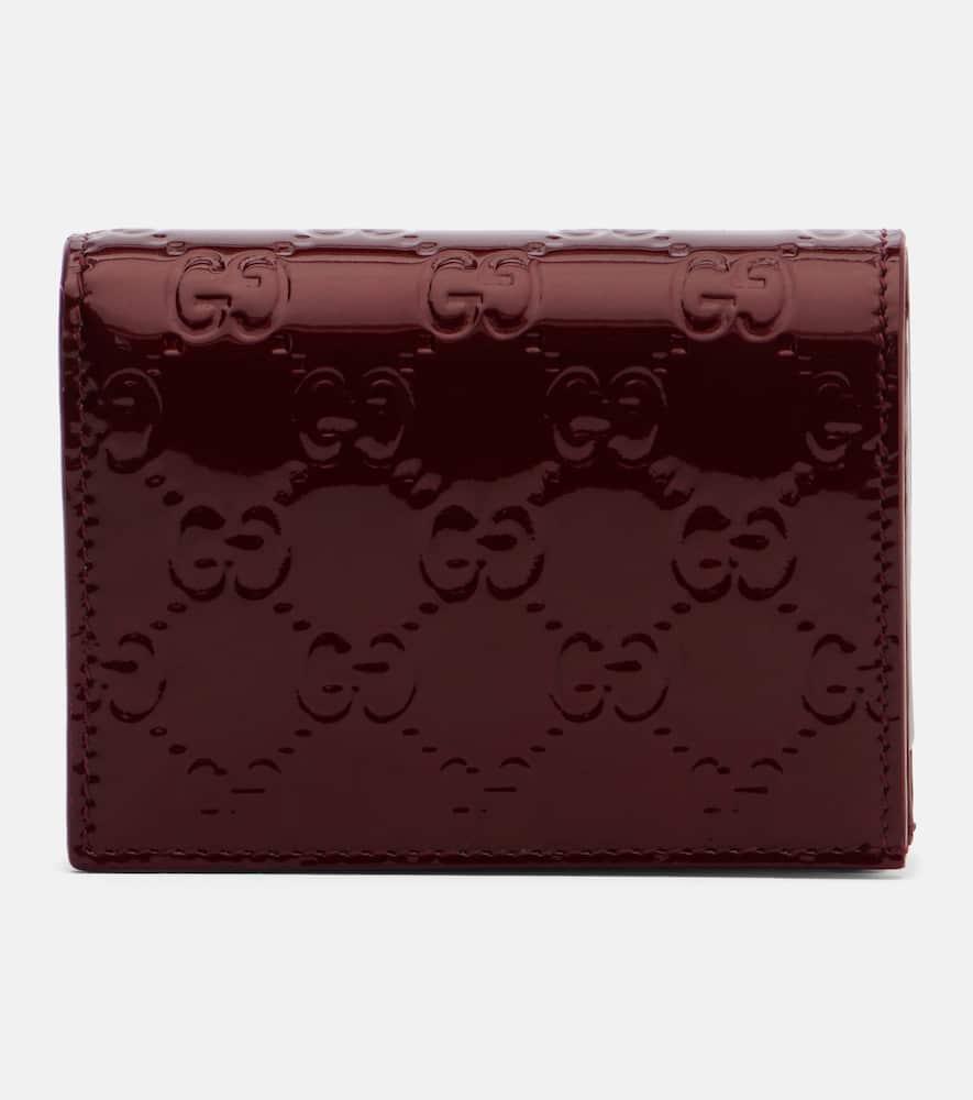 gucci gg emblem patent leather wallet