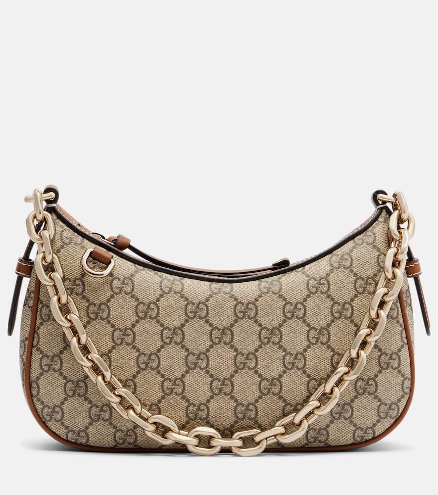 gucci gg emblem small canvas shoulder bag