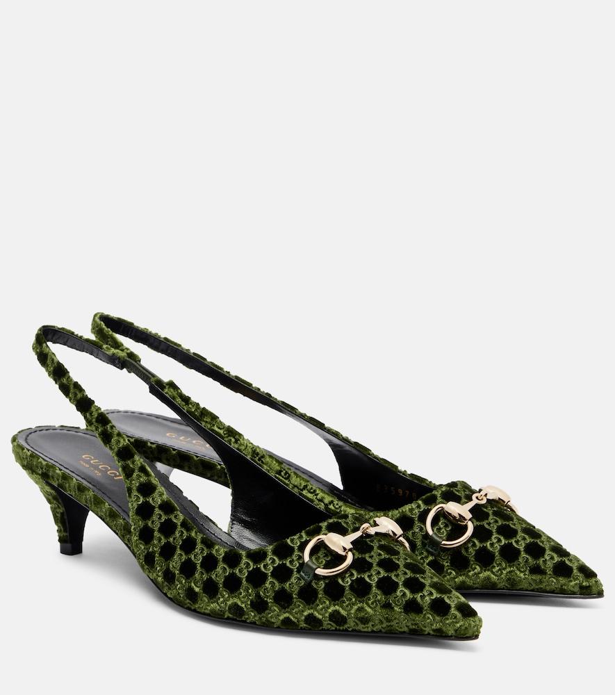gucci gg horsebit erin slingback pumps