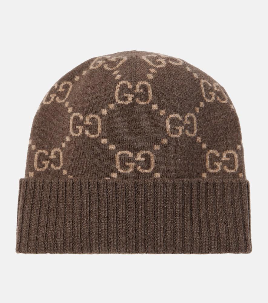 gucci gg jacquard cashmere beanie