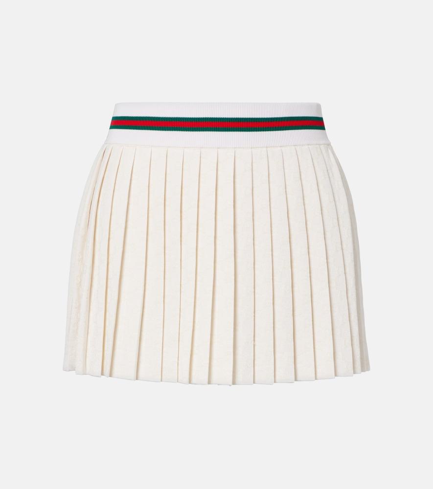 gucci gg jacquard pleated miniskirt