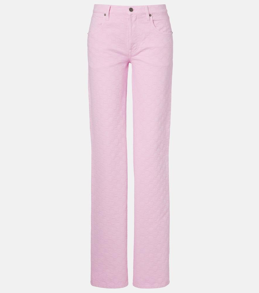 gucci gg jacquard straight jeans