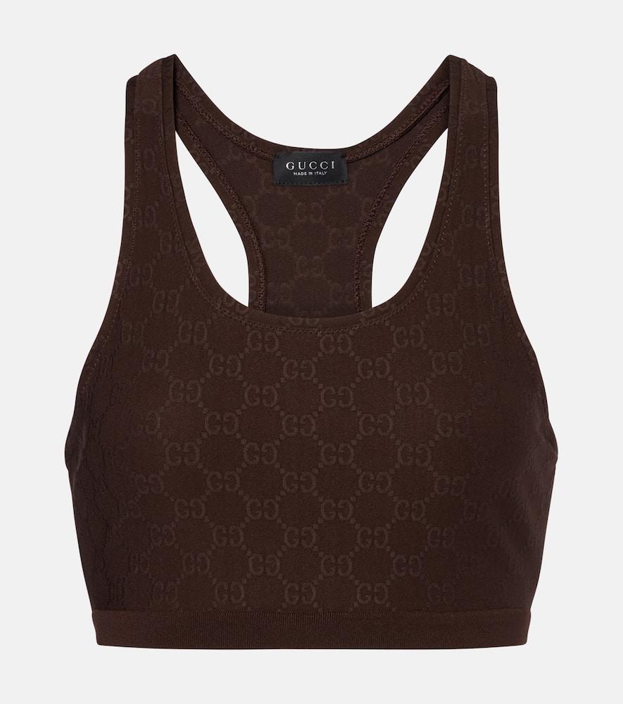 gucci gg jersey jacquard sports bra