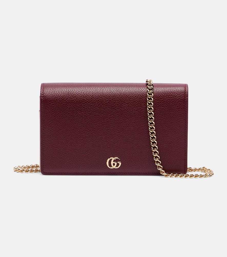 gucci gg marmont leather wallet on chain