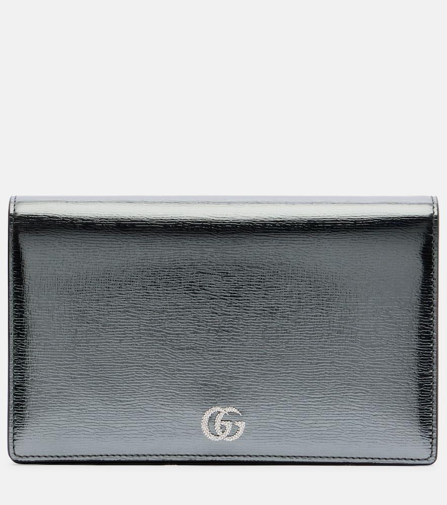 gucci gg marmont leather wallet on chain
