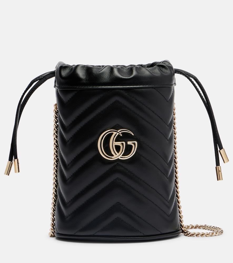 gucci gg marmont small leather bucket bag