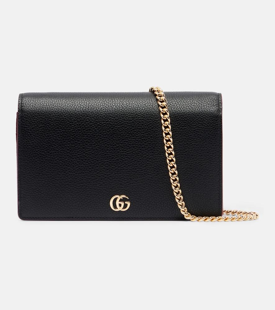 gucci gg petite marmont leather wallet on chain
