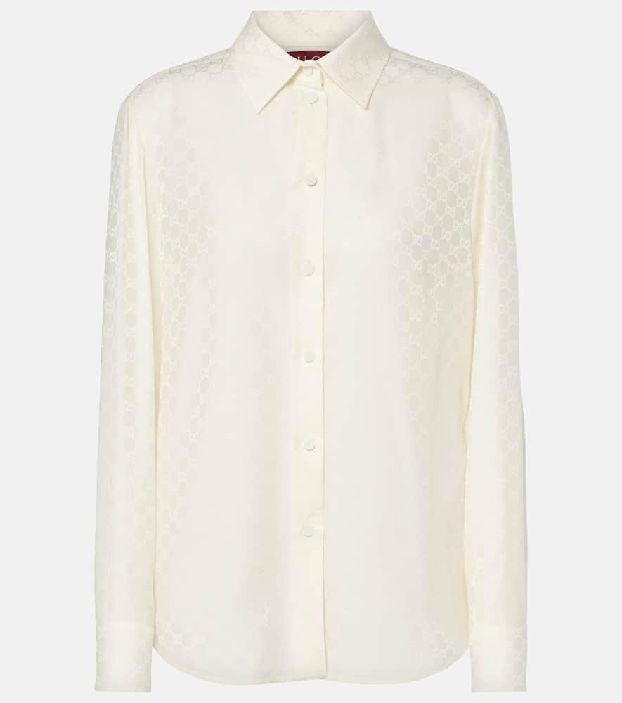 gucci gg silk crêpe shirt