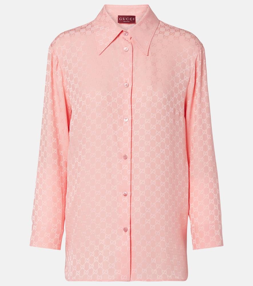 gucci gg silk jacquard shirt