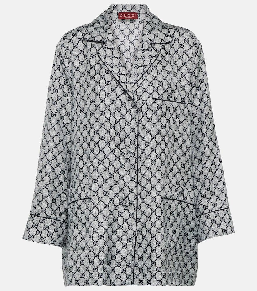 gucci gg silk twill shirt