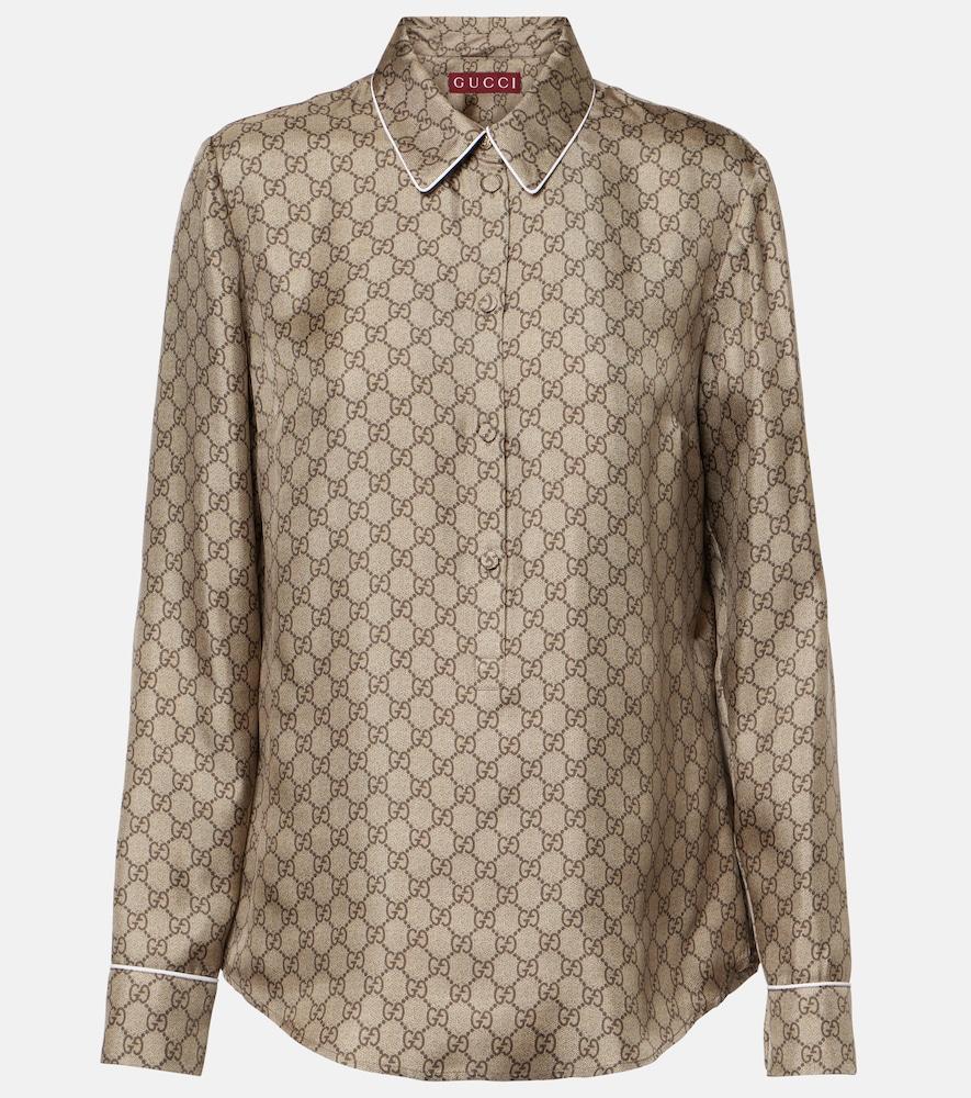 gucci gg silk twill shirt